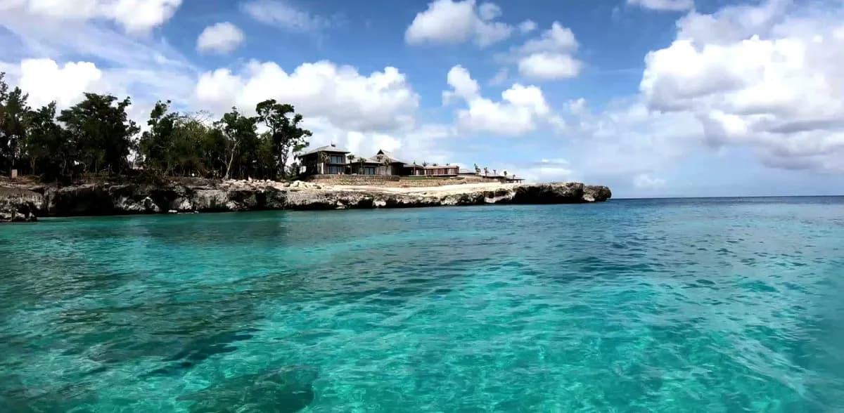 Hidden cove with turquoise water
